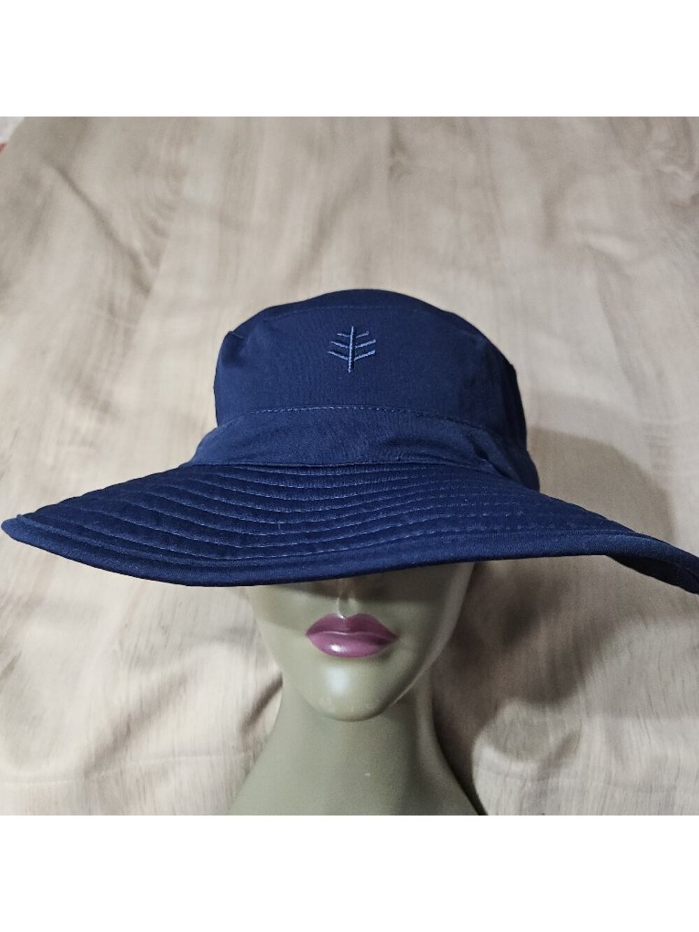 Coolibar Brighton Cr Bucket Hat Size L/Xl Navy Blue Upf 50+